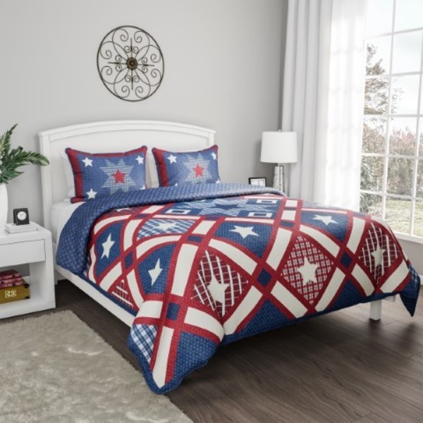 Hastings Home Hastings Home Americana Comforter Set, Twin XL 364398IIY